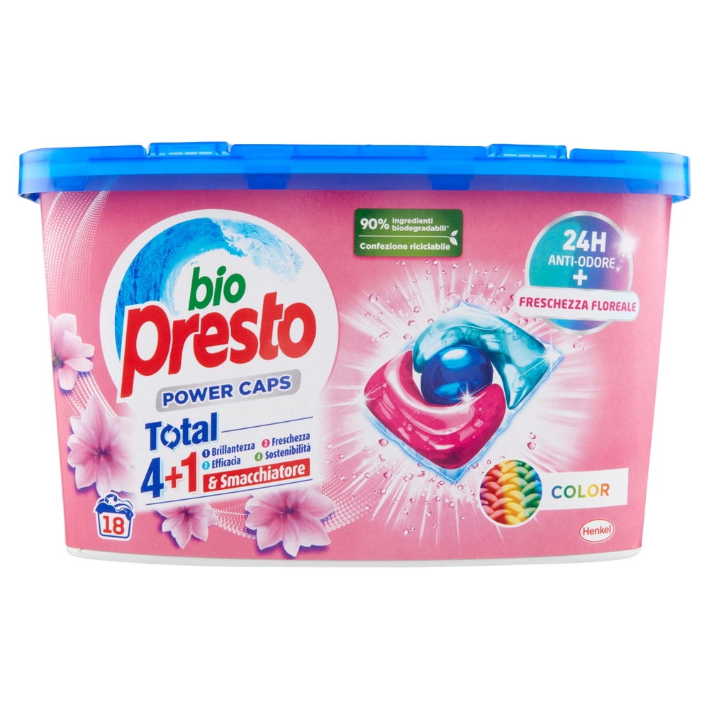 BIO PRESTO Power Caps Aromatherapy Sensazioni Floreali Orchidea Color 18 Lavaggi 18 x 12 g